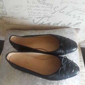 Chanel leather patent ballerina flats